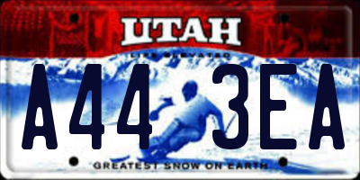 UT license plate A443EA