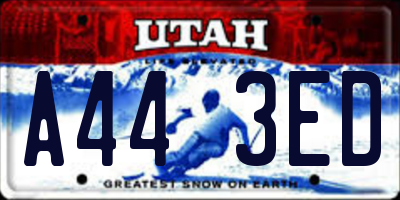 UT license plate A443ED