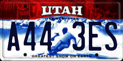 UT license plate A443ES