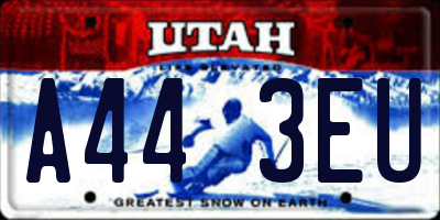 UT license plate A443EU