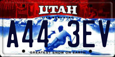 UT license plate A443EV