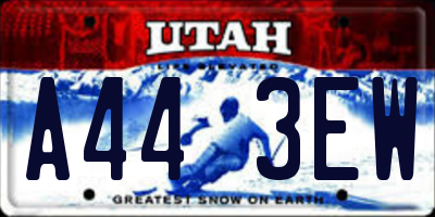UT license plate A443EW