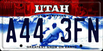 UT license plate A443FN