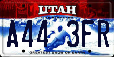 UT license plate A443FR