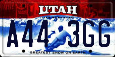 UT license plate A443GG