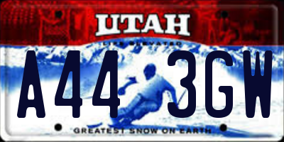 UT license plate A443GW