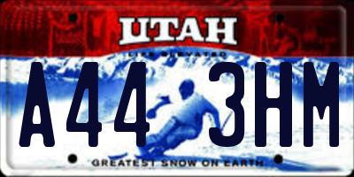 UT license plate A443HM