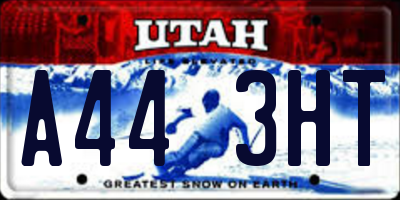UT license plate A443HT