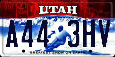 UT license plate A443HV