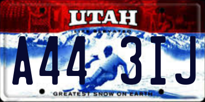 UT license plate A443IJ