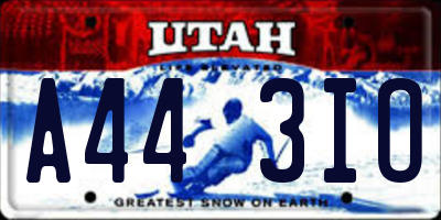 UT license plate A443IO