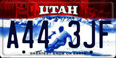 UT license plate A443JF
