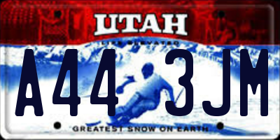 UT license plate A443JM