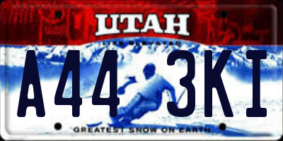 UT license plate A443KI