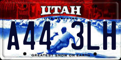 UT license plate A443LH