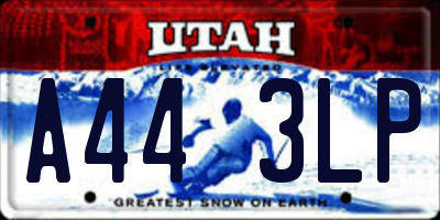 UT license plate A443LP