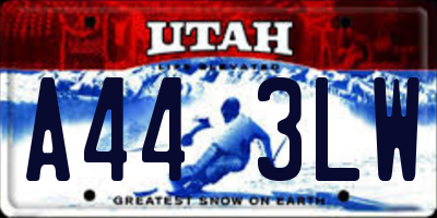 UT license plate A443LW