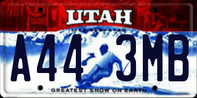 UT license plate A443MB