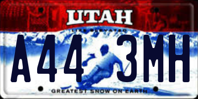 UT license plate A443MH