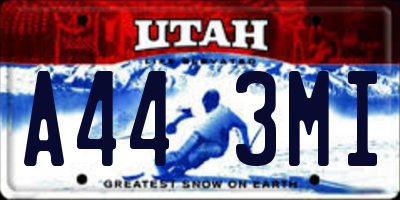 UT license plate A443MI