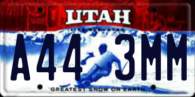 UT license plate A443MM