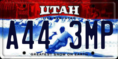 UT license plate A443MP