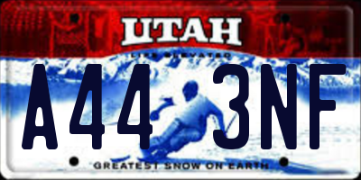 UT license plate A443NF
