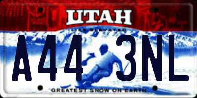 UT license plate A443NL