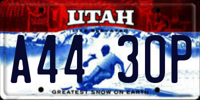 UT license plate A443OP