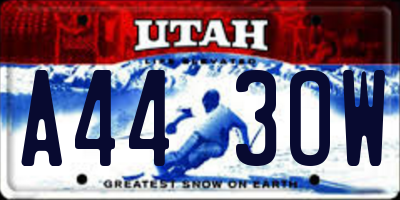 UT license plate A443OW