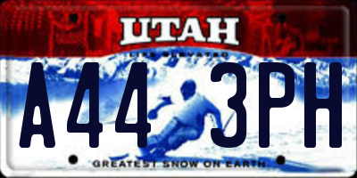 UT license plate A443PH