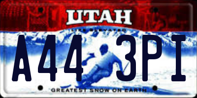 UT license plate A443PI