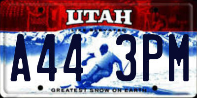 UT license plate A443PM