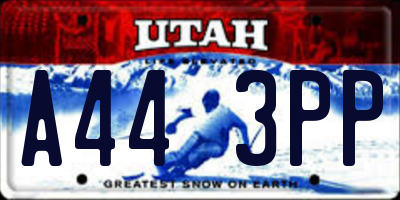 UT license plate A443PP