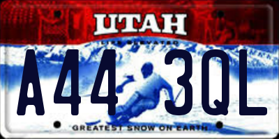 UT license plate A443QL