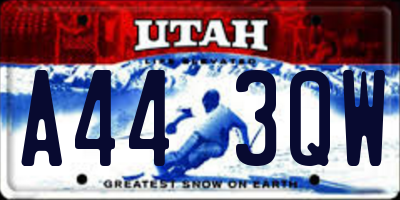 UT license plate A443QW