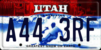 UT license plate A443RF