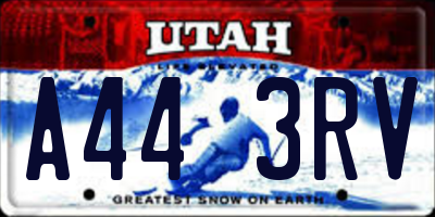 UT license plate A443RV