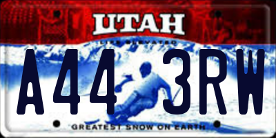 UT license plate A443RW