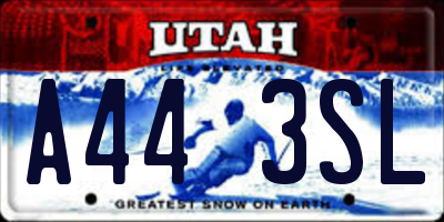 UT license plate A443SL