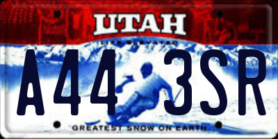 UT license plate A443SR