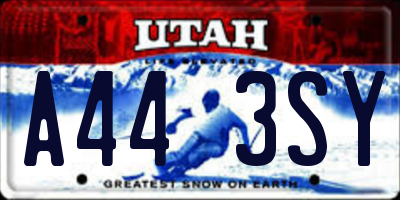 UT license plate A443SY