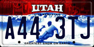 UT license plate A443TJ