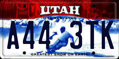UT license plate A443TK