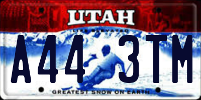 UT license plate A443TM