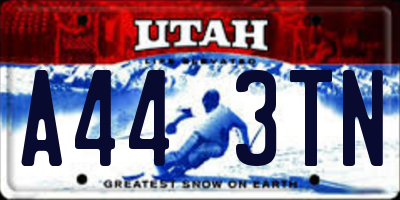 UT license plate A443TN