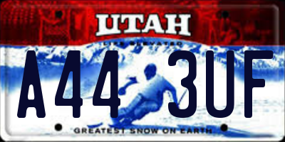 UT license plate A443UF
