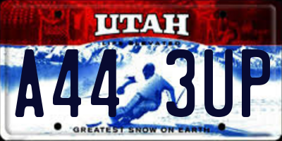 UT license plate A443UP