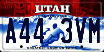 UT license plate A443VM