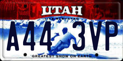 UT license plate A443VP